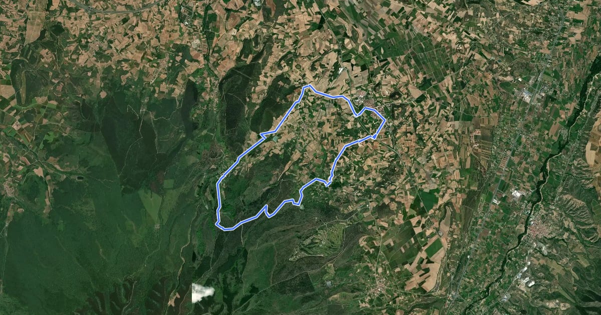Маршрут Ruta de las Bodegas на спутниковом снимке