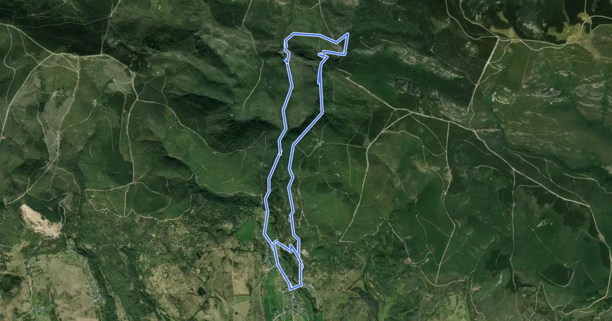Маршрут Ruta de las Fuentes Medicinales на спутниковом снимке