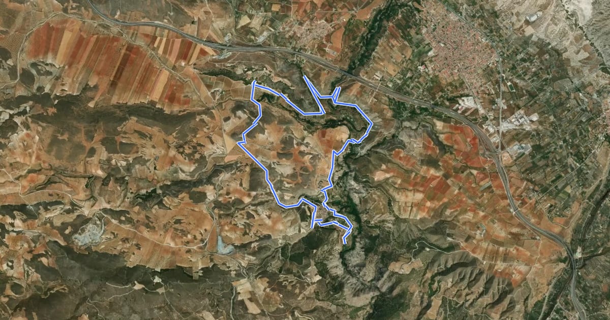 Маршрут Ruta de las Fuentes y la Atalaya de Cónchar на спутниковом снимке