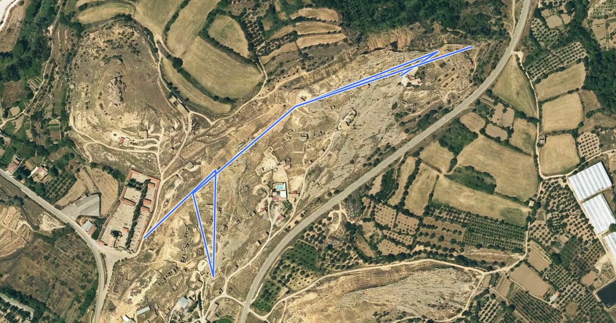 Маршрут Ruta de las Lastras de San José на спутниковом снимке