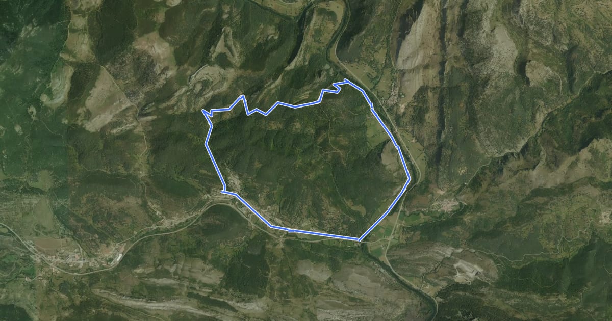 Маршрут Ruta de las Minas на спутниковом снимке