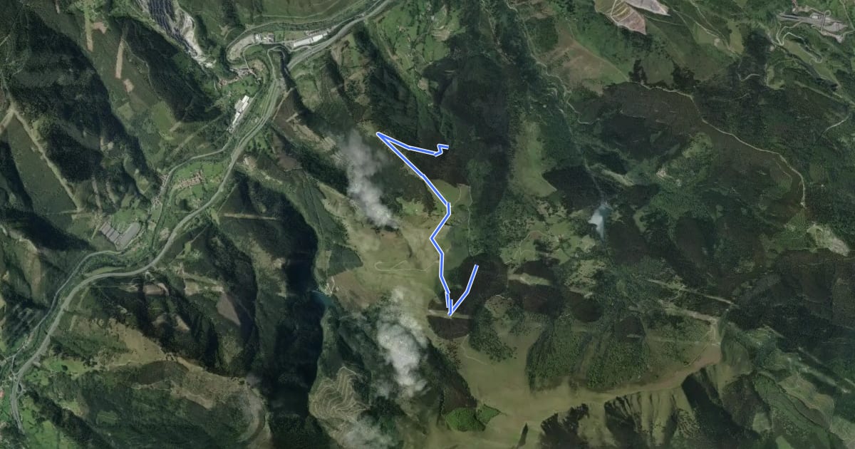 Маршрут Ruta de las Minas y Seles. Zamaia на спутниковом снимке