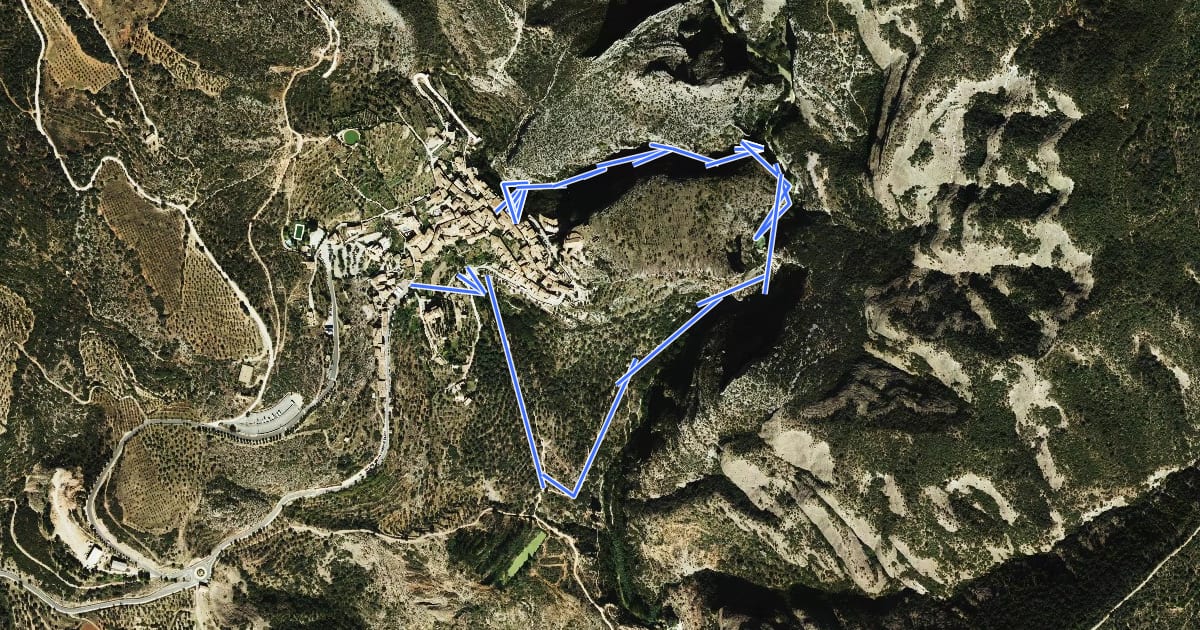 Маршрут Ruta de las Pasarelas на спутниковом снимке
