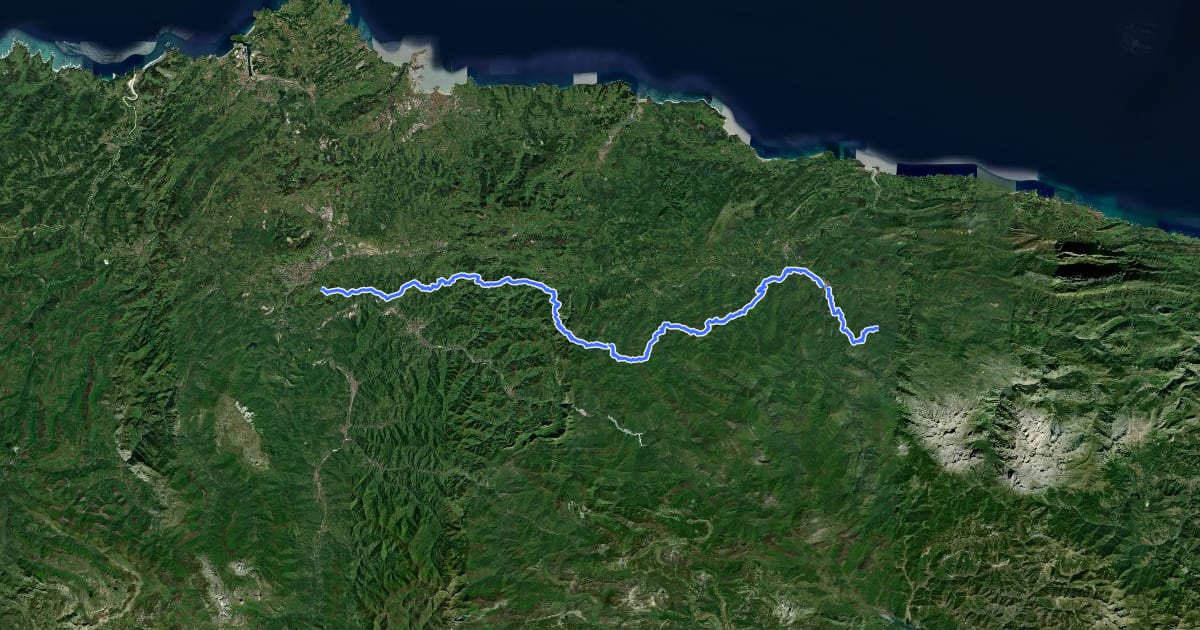 Маршрут Ruta de las Peregrinaciones на спутниковом снимке