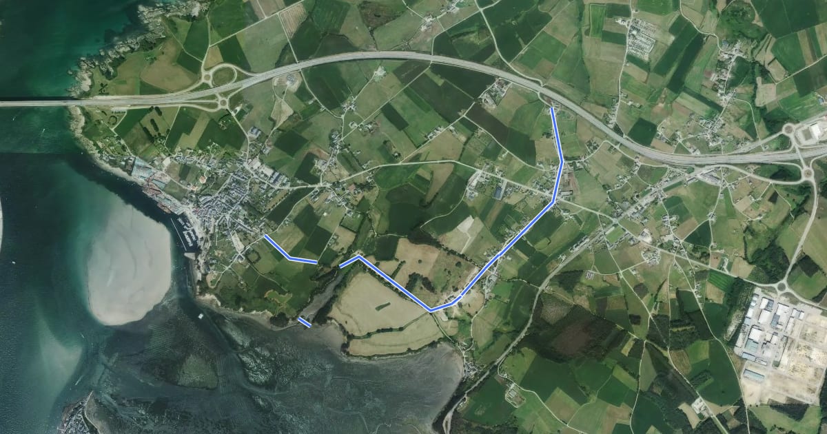 Маршрут Ruta de las Playas y de la Linera на спутниковом снимке