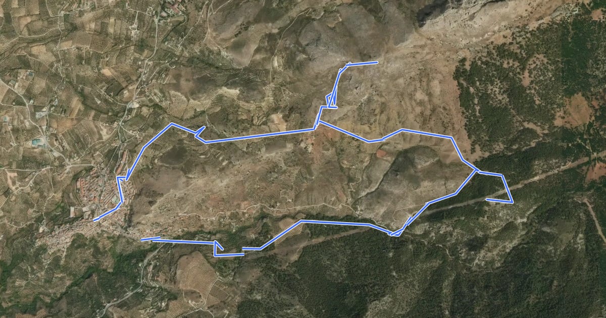 Маршрут Ruta de las Trincheras de la Guerra Civil на спутниковом снимке