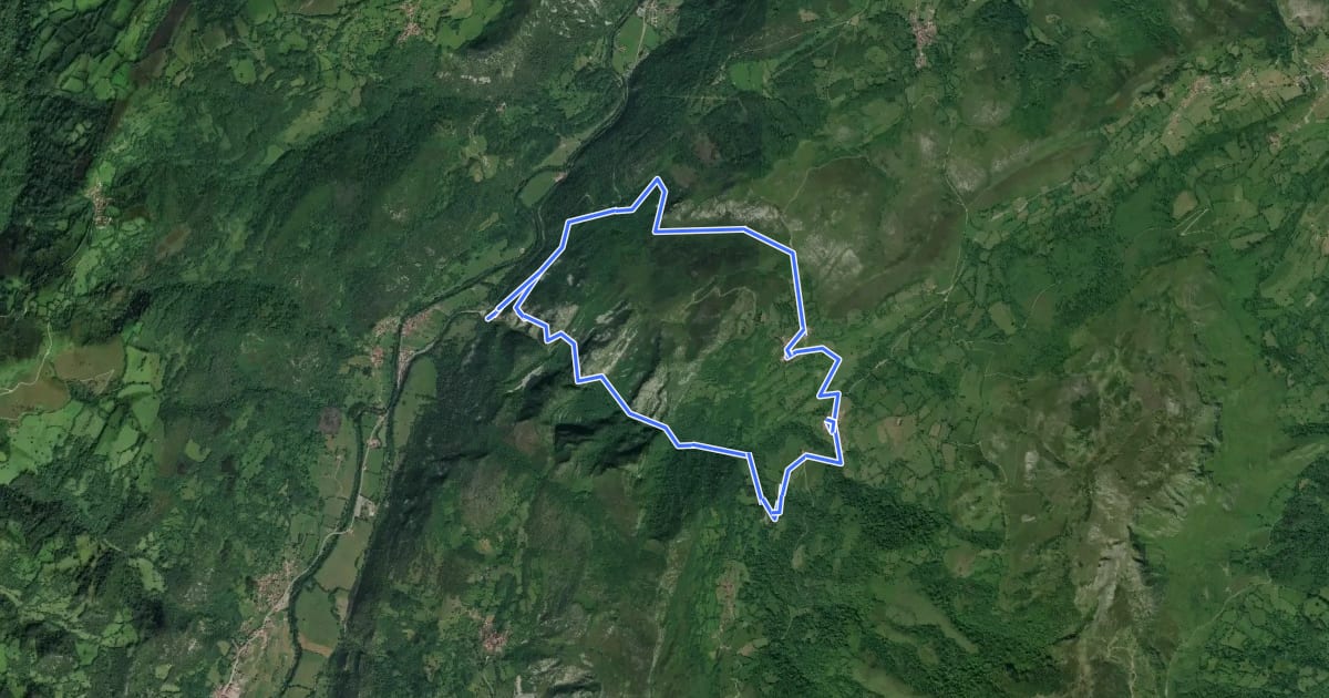 Маршрут Ruta de las Xanas на спутниковом снимке