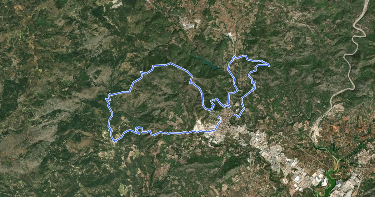 Маршрут Ruta de les Ermites de l'Alcora на спутниковом снимке