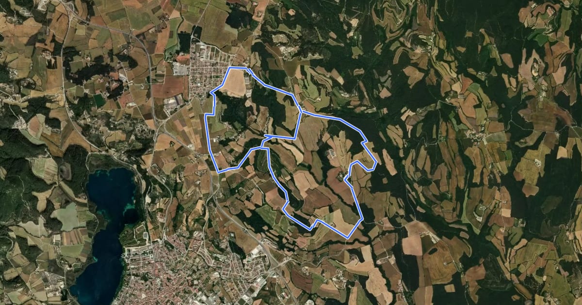 Маршрут Ruta de les fonts i del patrimoni de Fontcoberta на спутниковом снимке
