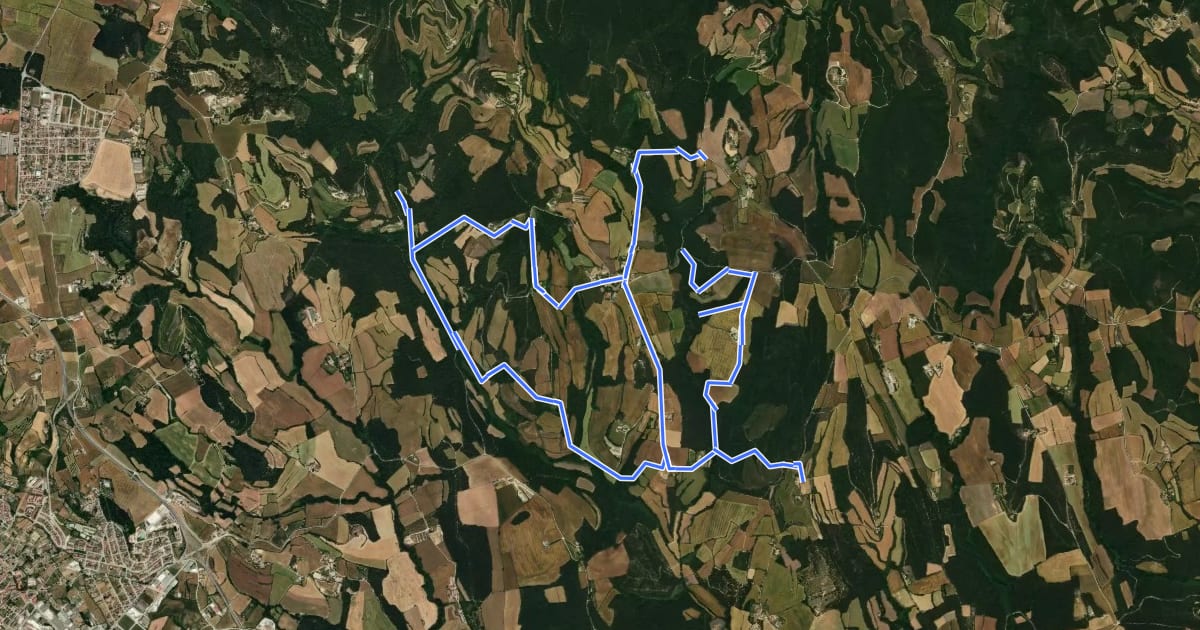 Маршрут Ruta de les fonts i del patrimoni de Fontcoberta - Vilavenut на спутниковом снимке