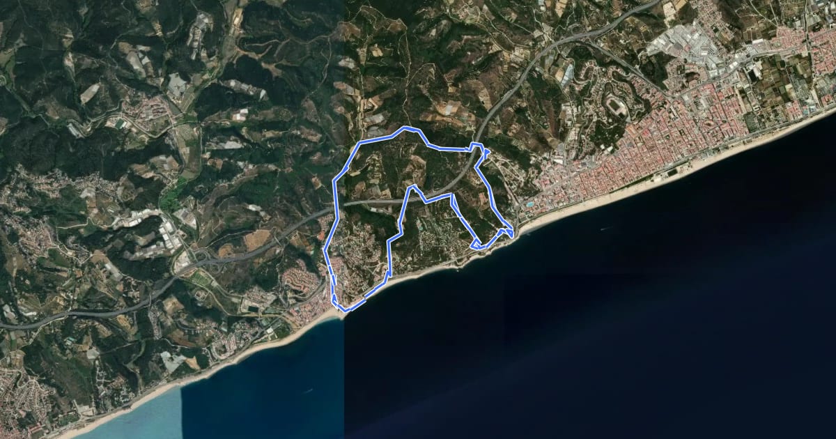 Маршрут Ruta de les Torretes на спутниковом снимке