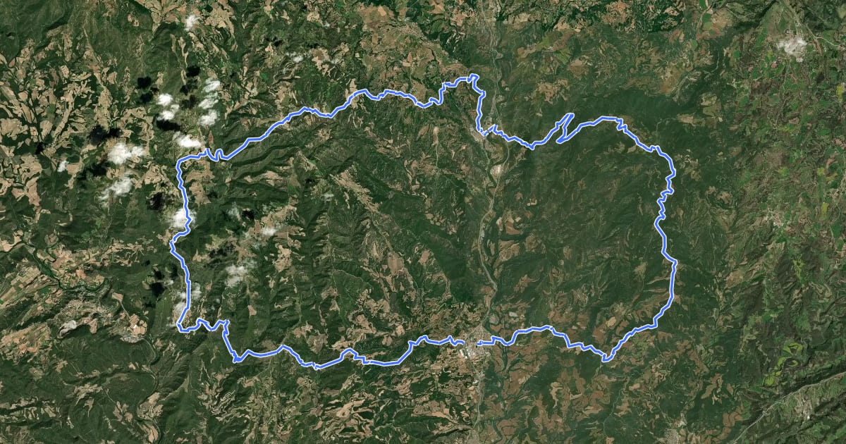 Маршрут Ruta de les vint ermites на спутниковом снимке