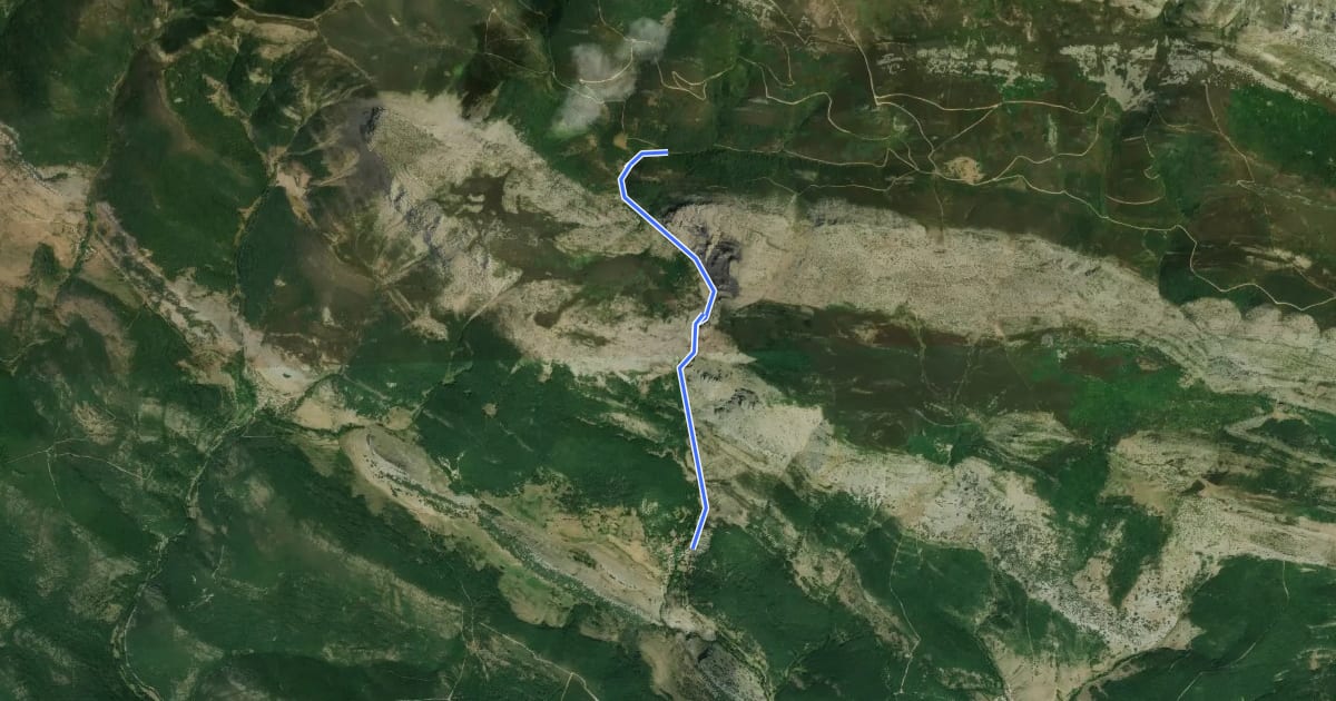 Маршрут Ruta de los Calderones на спутниковом снимке