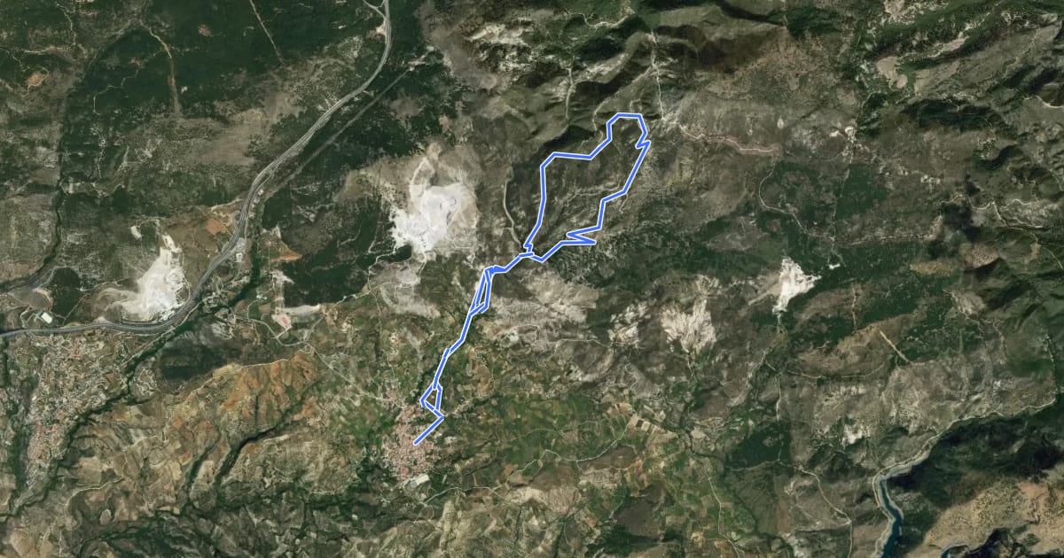 Маршрут Ruta de los Diques de Beas de Granada на спутниковом снимке