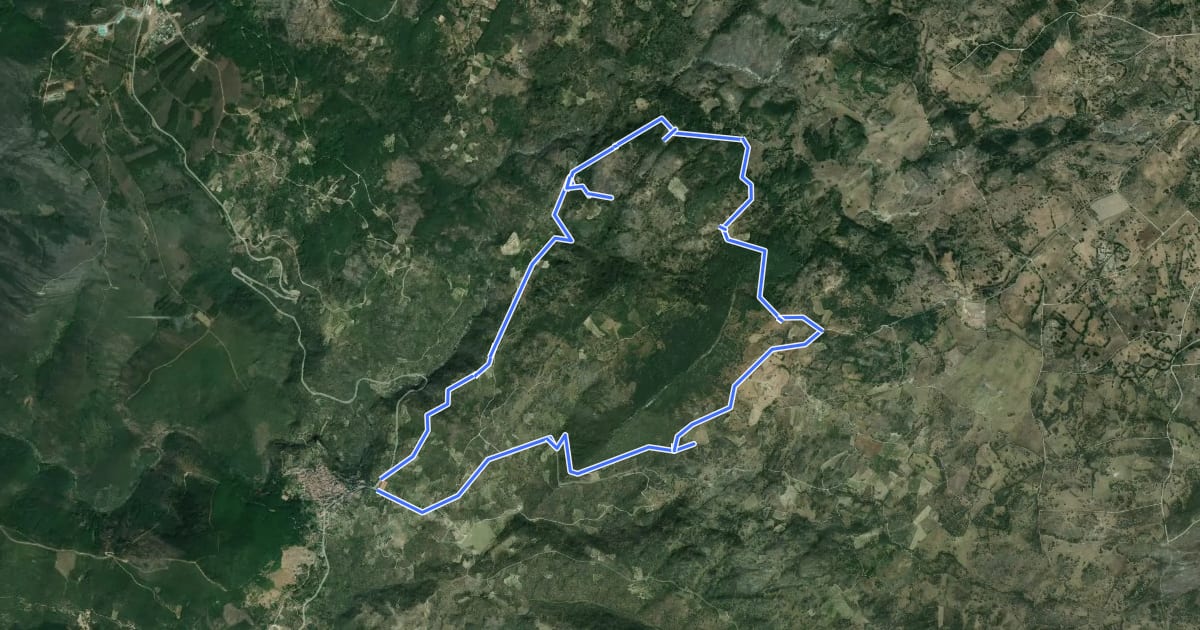 Маршрут Ruta de los lagares rupestres на спутниковом снимке