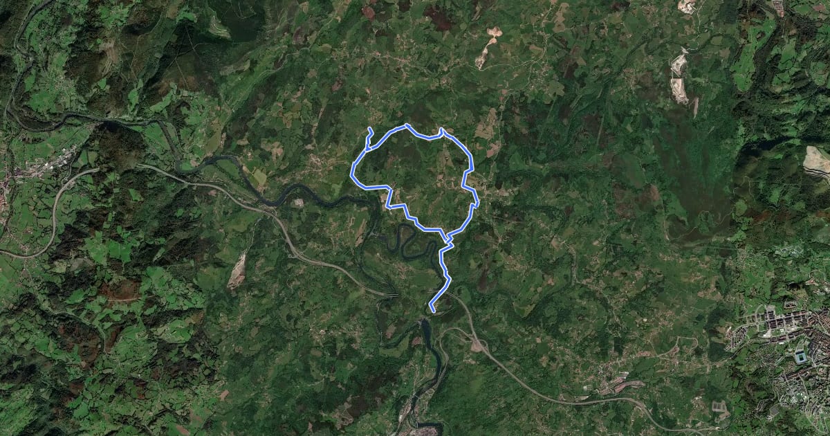 Маршрут Ruta de los Lanceros на спутниковом снимке