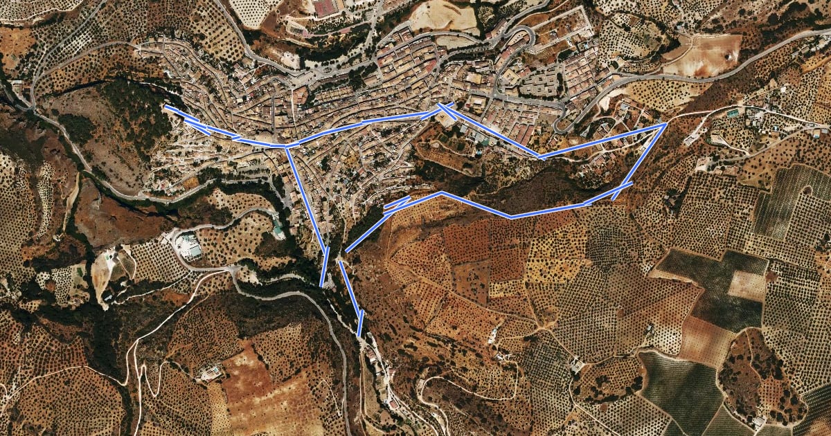 Маршрут Ruta de los Miradores на спутниковом снимке