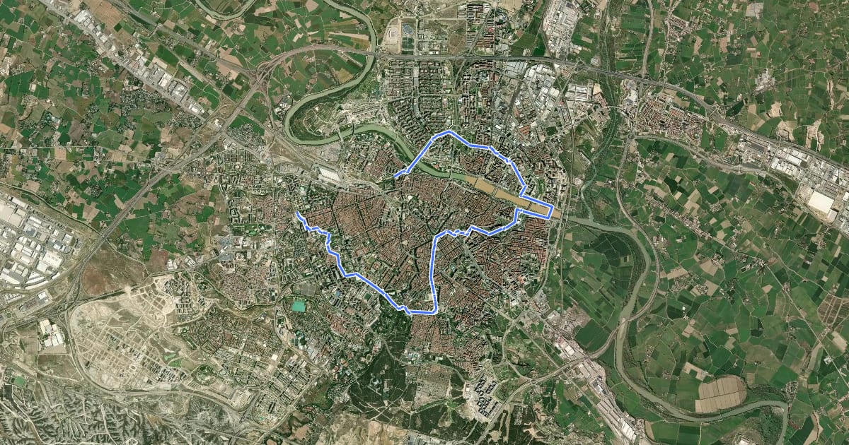 Маршрут Ruta de los Parques на спутниковом снимке