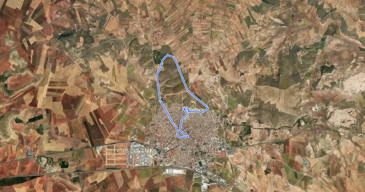 Маршрут Ruta de los pozos y del agua на спутниковом снимке