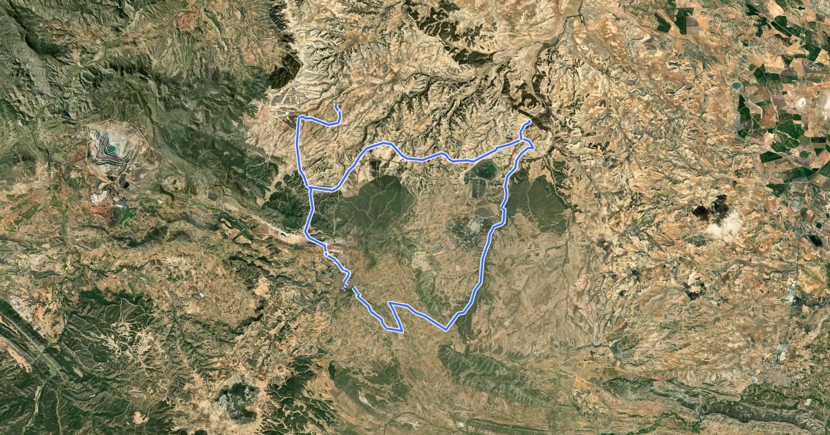 Маршрут Ruta de los árboles singulares на спутниковом снимке