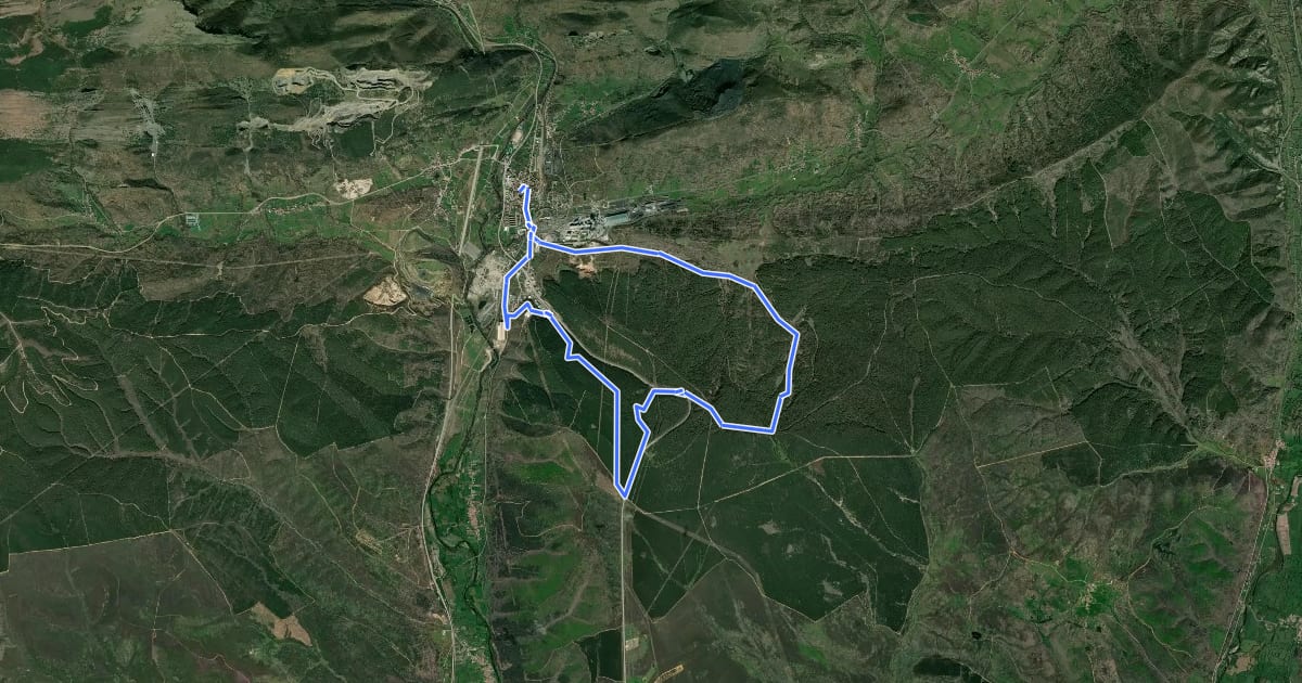 Маршрут Ruta de los robles centenarios на спутниковом снимке