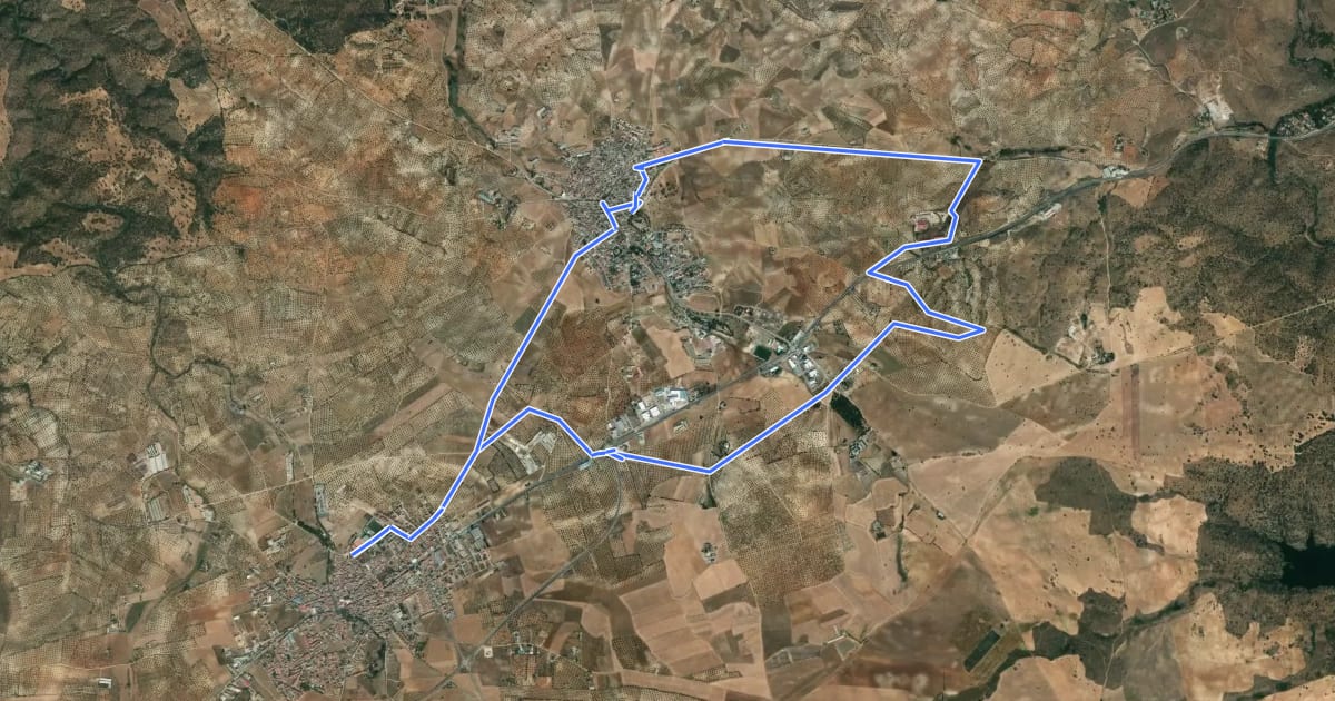 Маршрут Ruta de los tres Castillos на спутниковом снимке