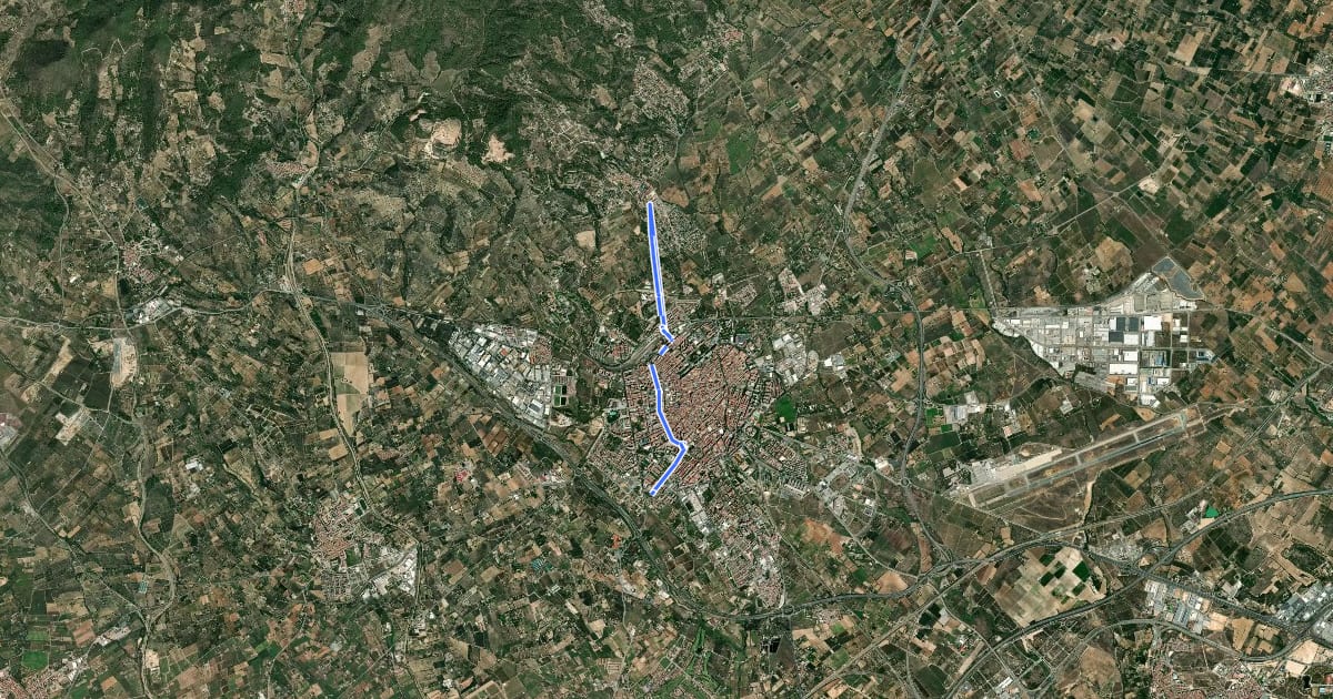 Маршрут Ruta de Misericòrdia a Castellvell на спутниковом снимке