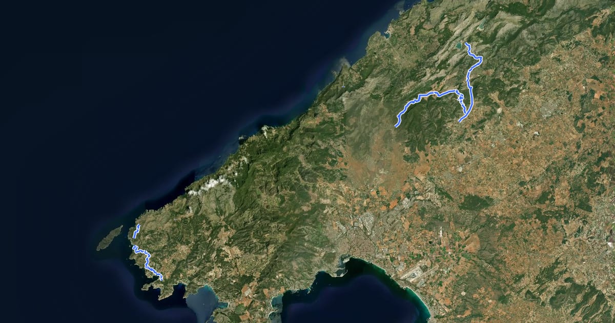 Маршрут Ruta de Pedra en Sec на спутниковом снимке