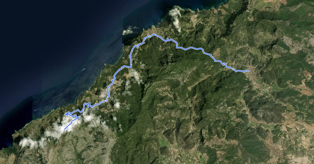 Маршрут Ruta de Pedra en Sec: Stage 2: Coma d'en Vidal-Esporles на спутниковом снимке