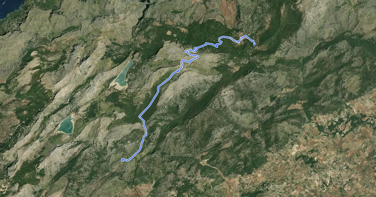 Маршрут Ruta de Pedra en Sec: Stage 6: Tossals Verds - Son Amer на спутниковом снимке