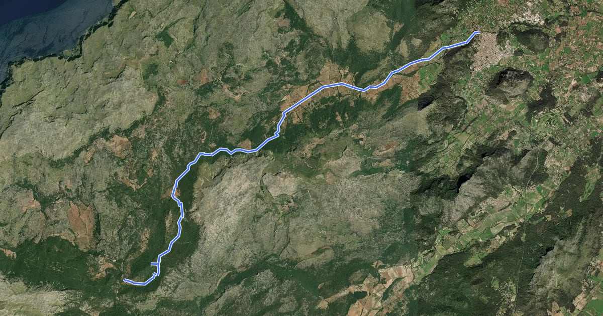 Маршрут Ruta de Pedra en Sec: Stage 7: Son Amer - Pont Romà на спутниковом снимке