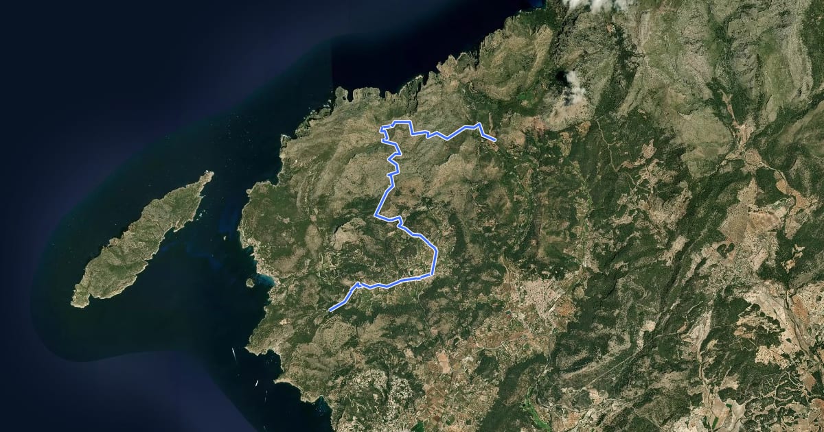Маршрут Ruta de Pedra en Sec: Variant 1: s'Arracó на спутниковом снимке
