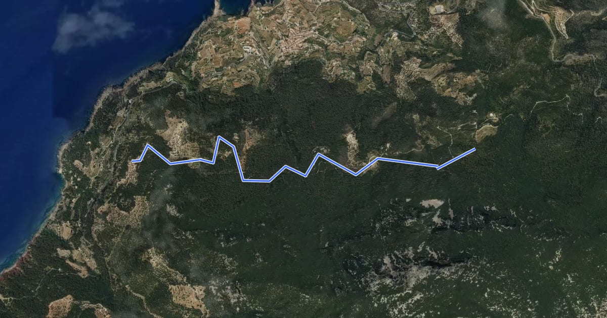 Маршрут Ruta de Pedra en Sec: Variant 3 Son Sanutges на спутниковом снимке
