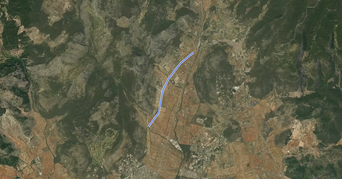 Маршрут Ruta de Pedra en Sec: Variant 5 Castell d'Alaró: stretch Raixa на спутниковом снимке