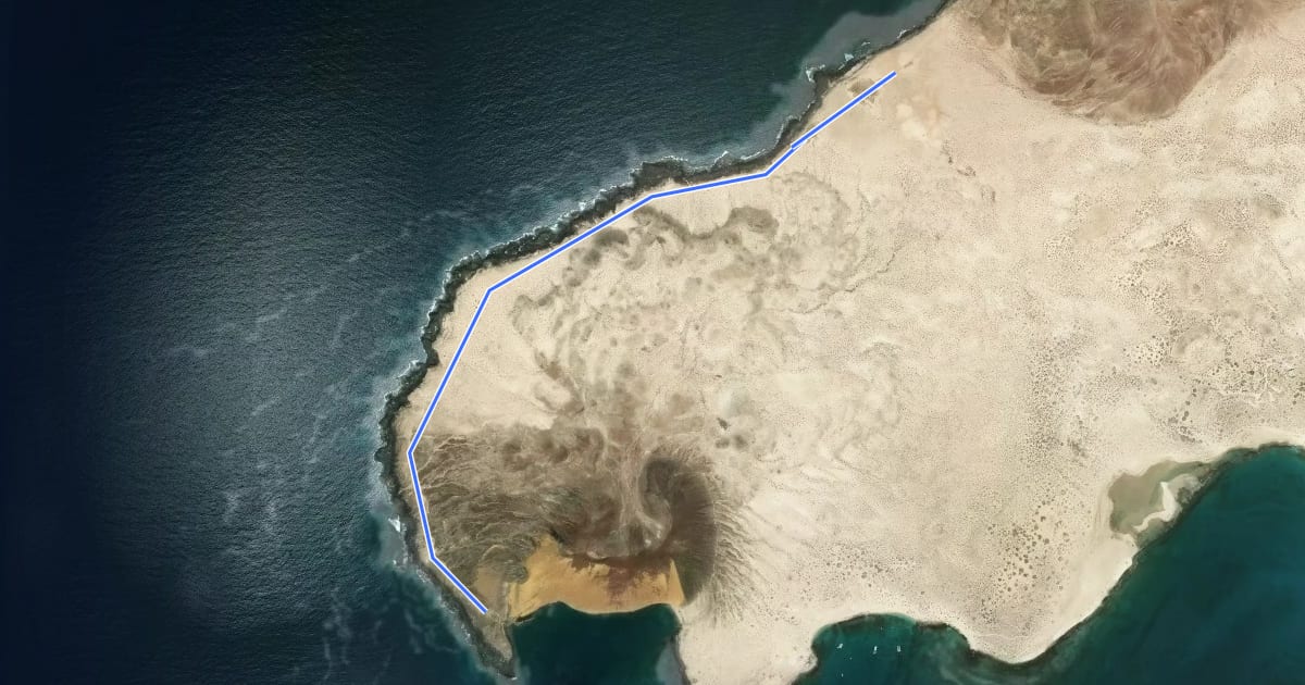 Маршрут Ruta de Punta del Pobre на спутниковом снимке