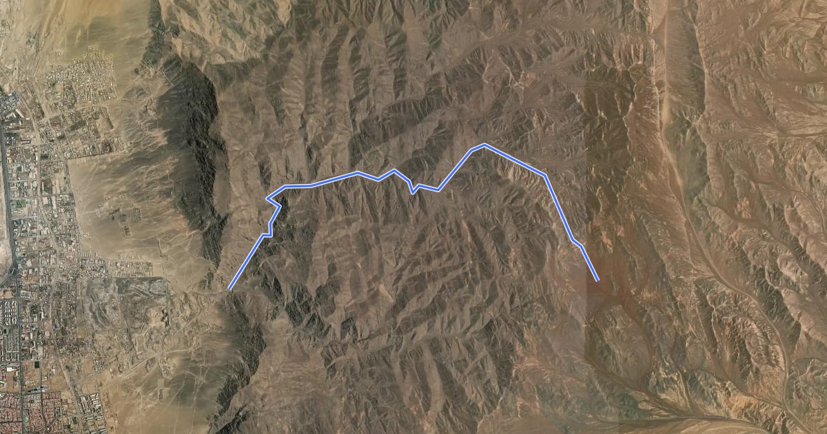 Маршрут Ruta de Trekking Quebrada La Chimba на спутниковом снимке