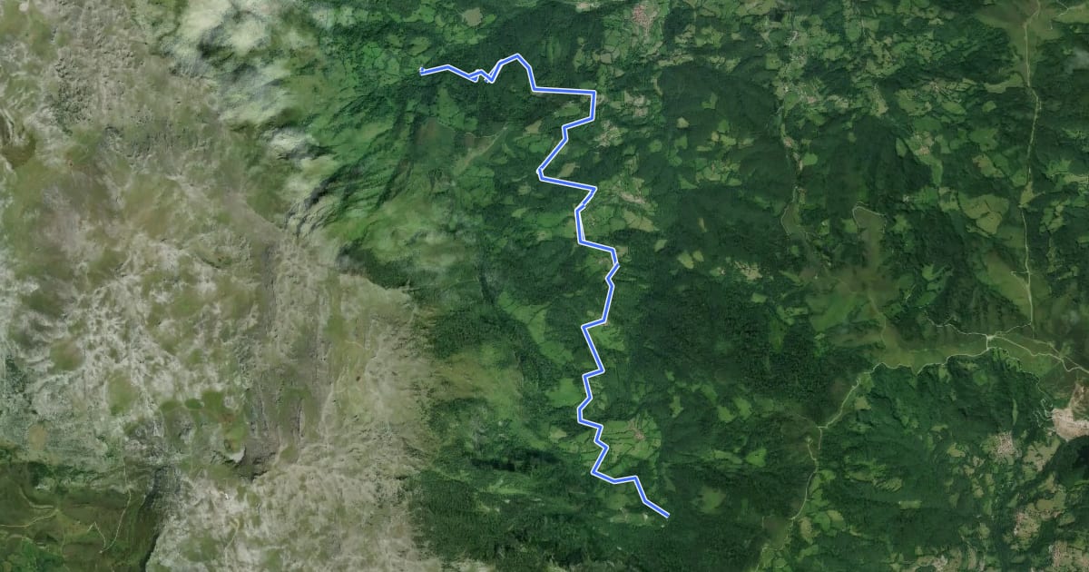 Маршрут Ruta del Agua на спутниковом снимке