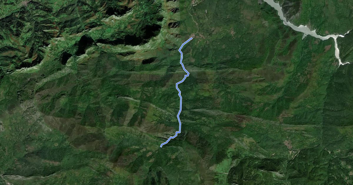 Маршрут Ruta del Alba на спутниковом снимке