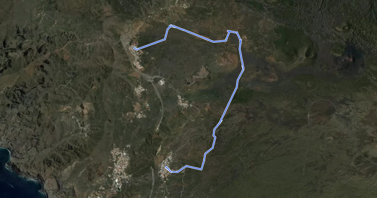 Маршрут Ruta del Almendro en Flor на спутниковом снимке