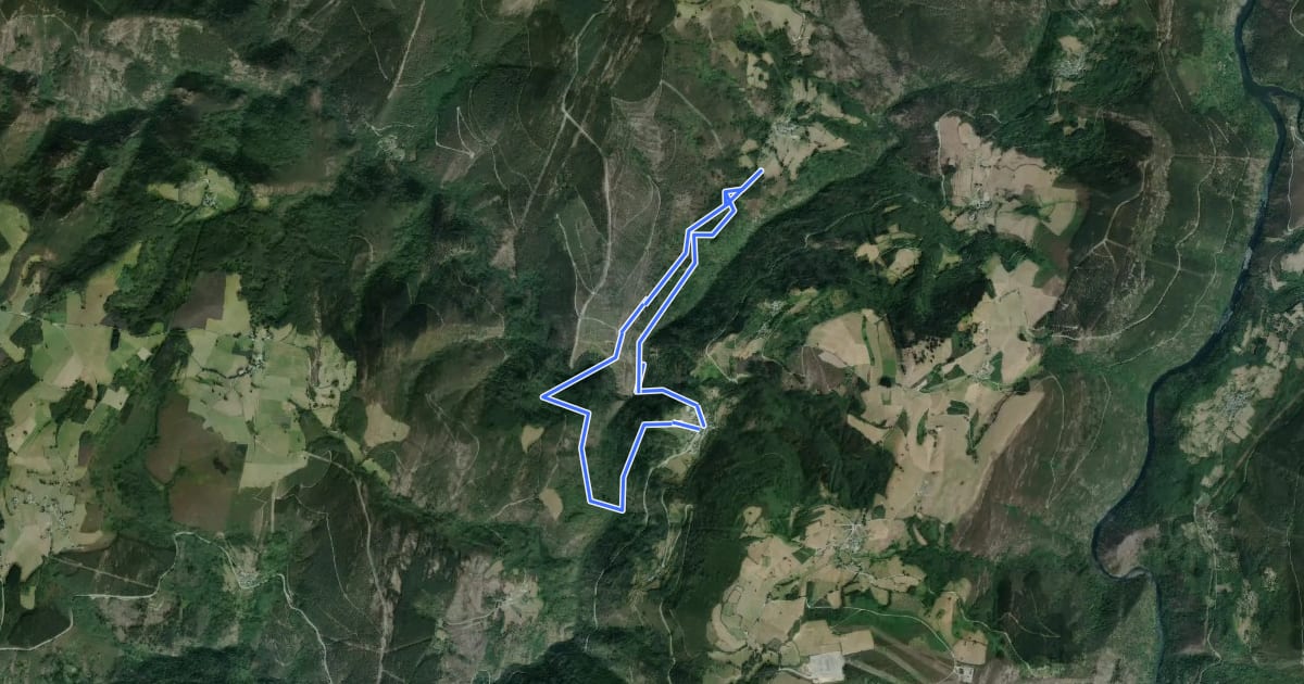 Маршрут Ruta del Augüeira на спутниковом снимке