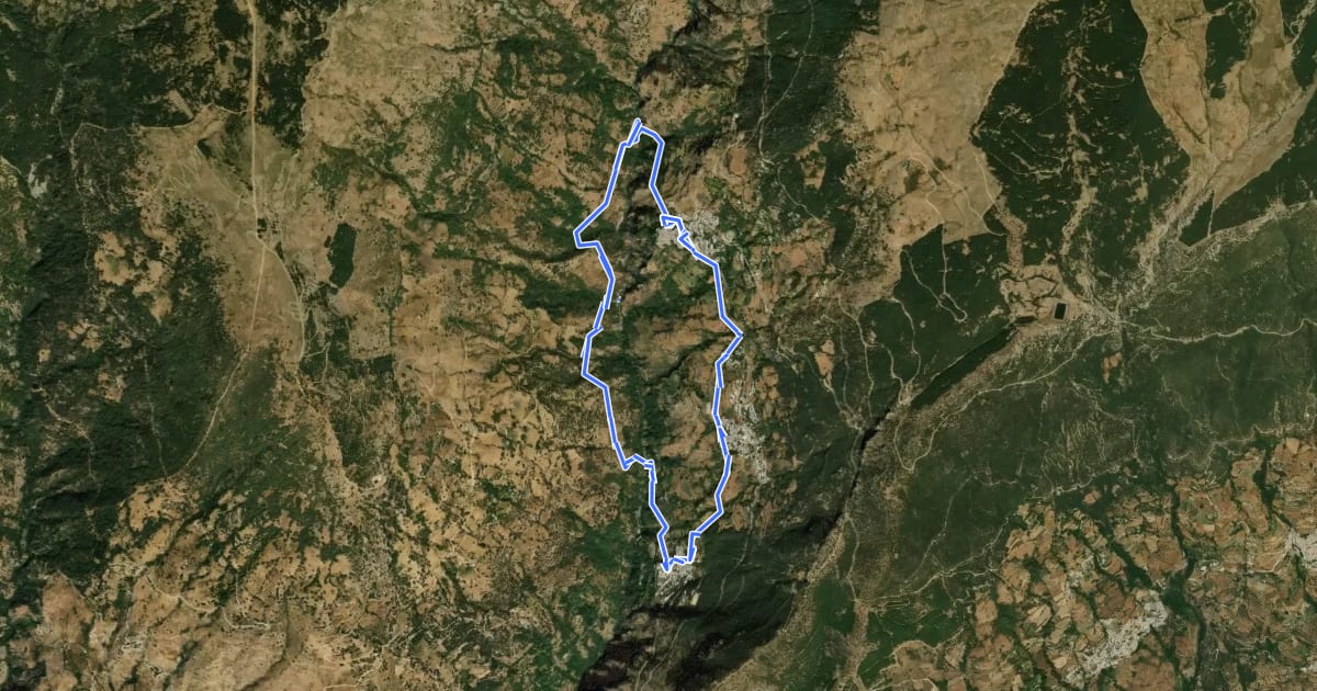 Маршрут Ruta del Barranco de Poqueira на спутниковом снимке