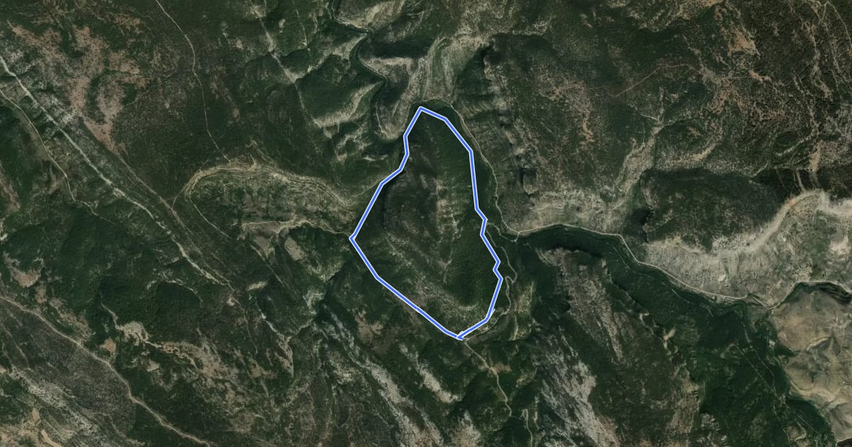 Маршрут Ruta del Barranco del Horcajo на спутниковом снимке