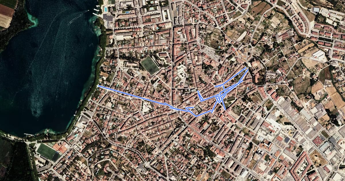 Маршрут Ruta del Barri Vell на спутниковом снимке