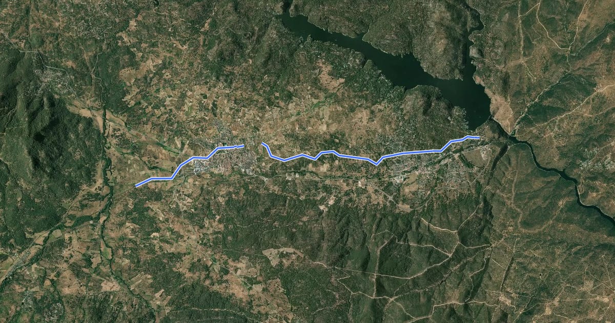 Маршрут Ruta del Boquerón на спутниковом снимке