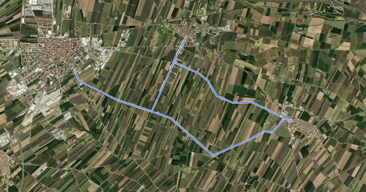 Маршрут Ruta del canal на спутниковом снимке