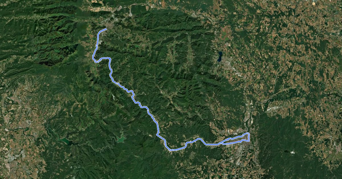 Маршрут Ruta del Carrilet I: "Girona-Olot" на спутниковом снимке
