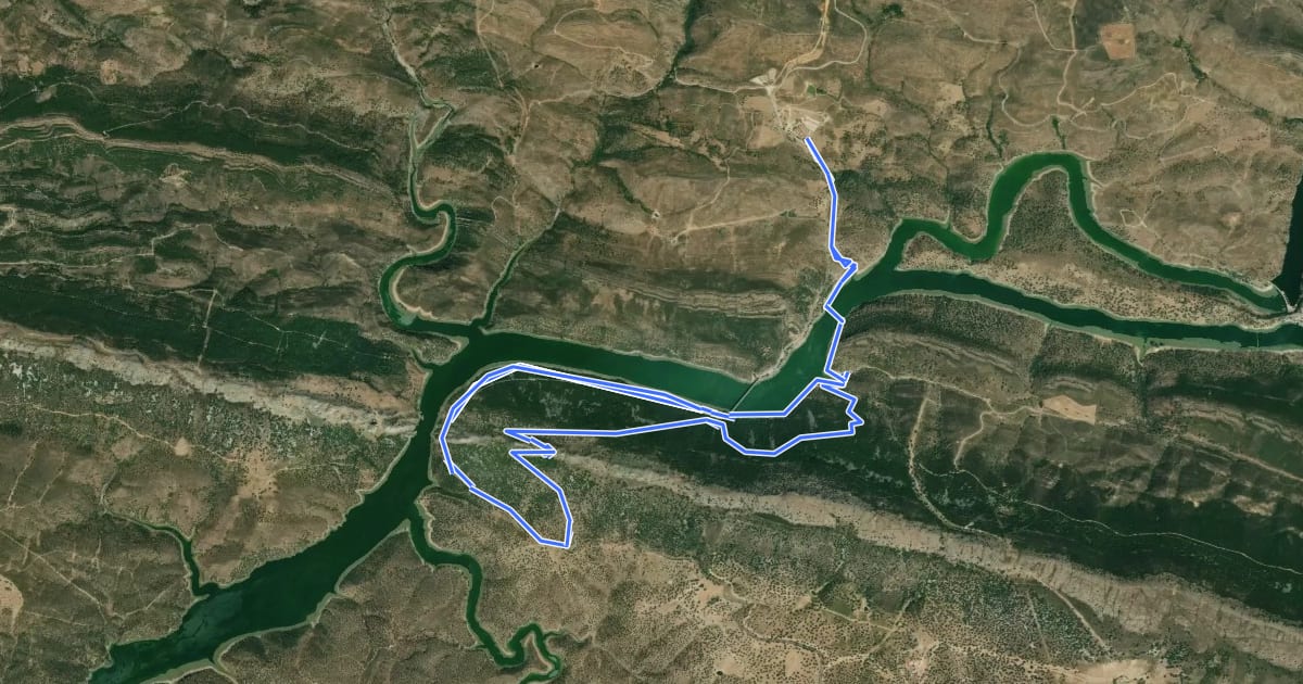 Маршрут Ruta del Castillo de Monfragüe на спутниковом снимке
