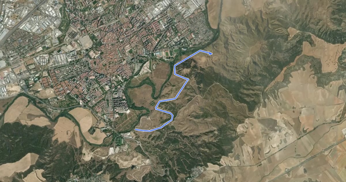 Маршрут Ruta del Castillo Árabe на спутниковом снимке