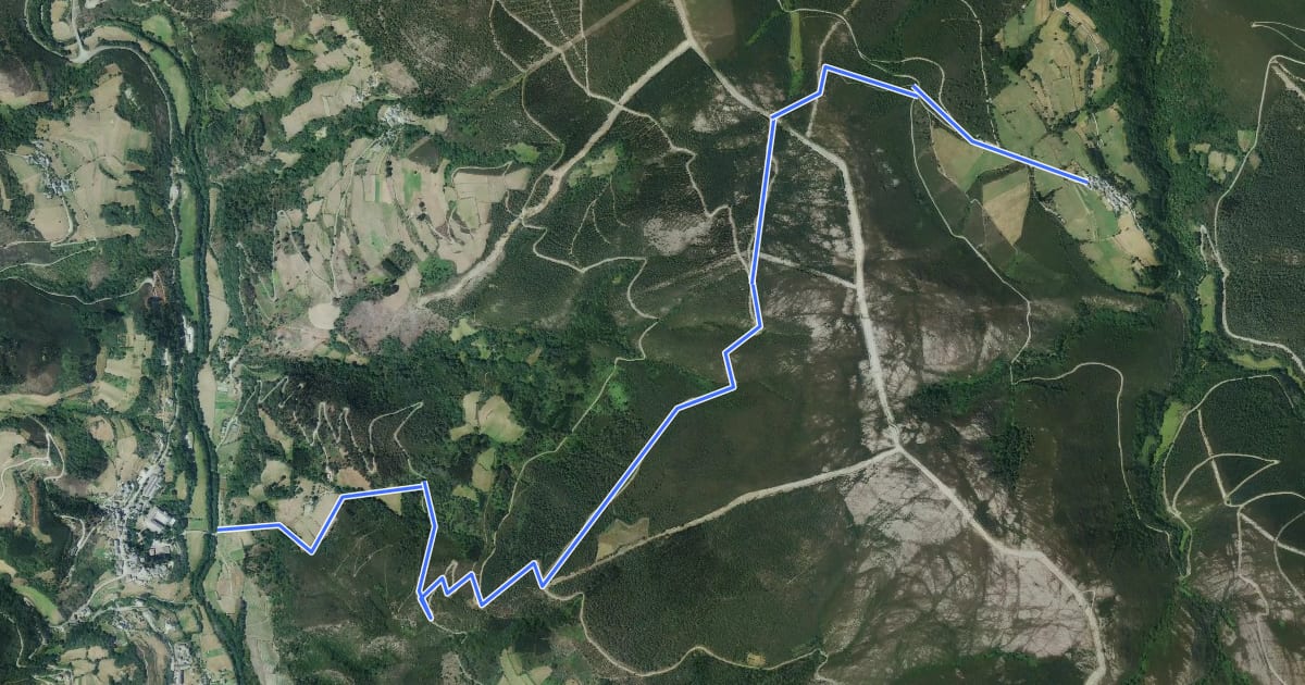 Маршрут Ruta del Chao da Serra на спутниковом снимке