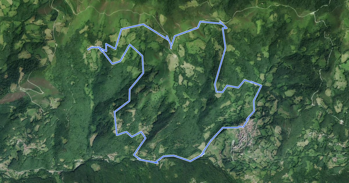 Маршрут Ruta del Cordal de Urbies на спутниковом снимке